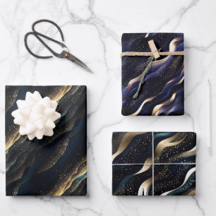 Elegant glitzernde Fantasie und Dünentexturen Geschenkpapier Set