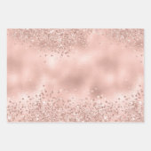 Elegant Glitzy Girly Blush Pink und Silver Geschenkpapier Set (Vorderseite 2)
