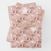 Elegant Glitzy Girly Blush Pink und Silver Geschenkpapier Set (Beispiel)