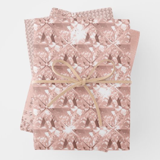 Elegant Glitzy Girly Blush Pink und Silver Geschenkpapier Set (Beispiel)