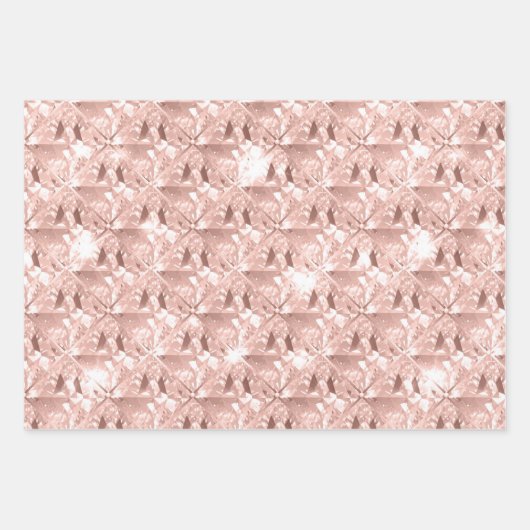 Elegant Glitzy Girly Blush Pink und Silver Geschenkpapier Set (Vorderseite)