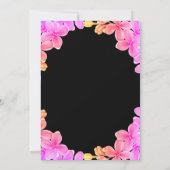 Elegant Glow Neon Lights Rose Boho Floral Wedding Einladung (Rückseite)