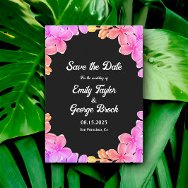 Elegant Glow Neon Lights Rose Boho Floral Wedding Save The Date