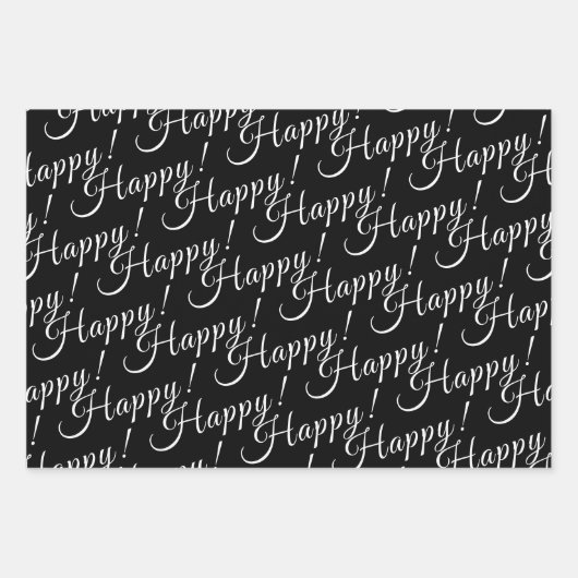 elegant GLÜCKLICH! | Geschenkpapier Set (Vorderseite)