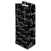 elegant GLÜCKLICH! | Geschenktüte Für Weinflaschen (Rückseite Schrägansicht)