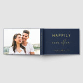 Elegant glücklich immer nach dem Foto Blue Wedding Gästebuch (Voll)