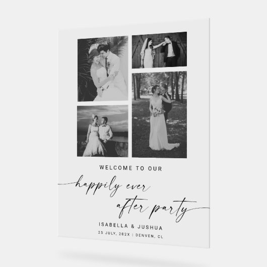 Elegant glücklich immer nach dem Party Hochzeit Wi Acrylschild (Winkel)