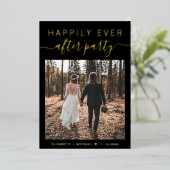 Elegant glücklich immer nach Hochzeit Empfang Folieneinladung (Stehend vorne)