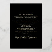 Elegant glücklich immer nach Hochzeit Empfang Folieneinladung (Rückseite)