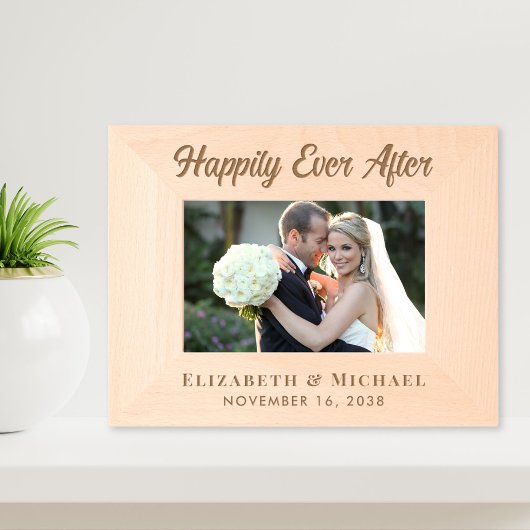 Elegant glücklich immer nach Hochzeit Foto Geätzte Rahmen