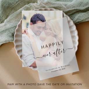 Elegant glücklich immer nach Hochzeit Pergament Einladungen