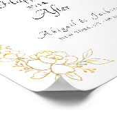 Elegant glücklich immer nach Hochzeit Schild (Ecke)