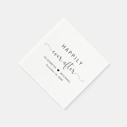 Elegant glücklich immer nach Hochzeit Serviette (Ecke)