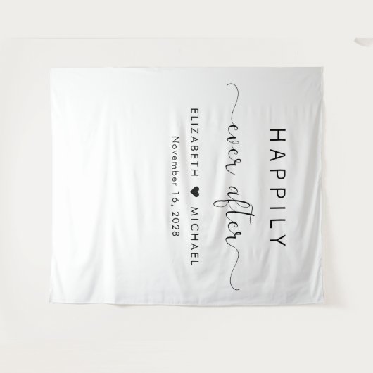 Elegant glücklich immer nach Hochzeit Wandteppich (Vorderseite (Horizontal))