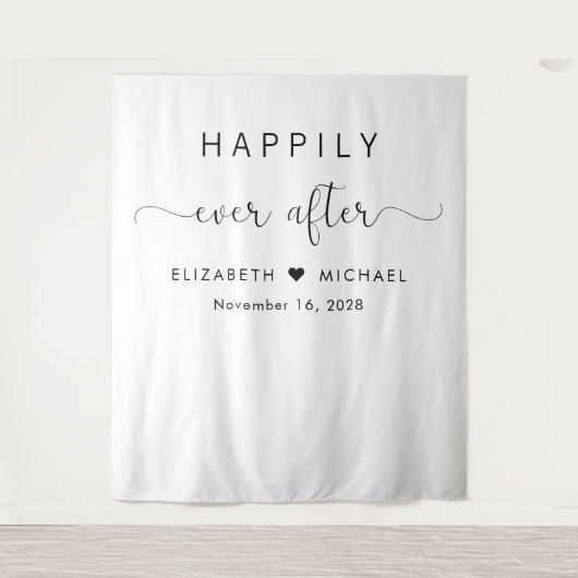 Elegant glücklich immer nach Hochzeit Wandteppich (Vorderseite)