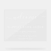 Elegant glücklich immer nach Hochzeit Willkommen Acrylschild (Vorderseite)