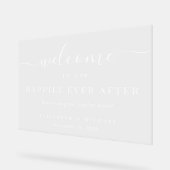 Elegant glücklich immer nach Hochzeit Willkommen Acrylschild (Winkel)