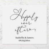 Elegant glücklich immer nach romantischer Hochzeit Alkoholflaschenetikett (Einzelnes Label)