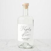 Elegant glücklich immer nach romantischer Hochzeit Alkoholflaschenetikett (Vorderseite)