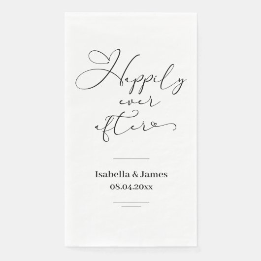 Elegant glücklich immer nach romantischer Hochzeit Serviette (Vorderseite)