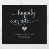 Elegant glücklich immer nach Sparkling Weinflasche Schaumweinetikett (Einzelnes Label)