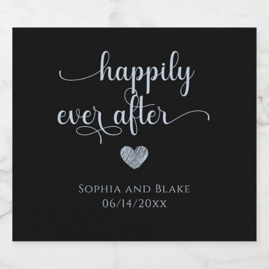 Elegant glücklich immer nach Sparkling Weinflasche Schaumweinetikett (Einzelnes Label)