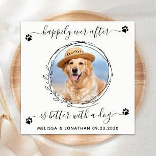 Elegant glücklich je nach Foto Hunde Hochzeit Serviette