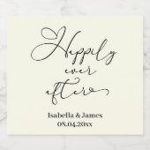 Elegant glücklich je nach Hochzeit der Elfenbeinro Alkoholflaschenetikett (Einzelnes Label)