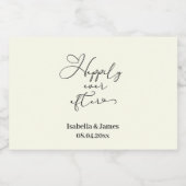 Elegant glücklich je nach Hochzeit der Elfenbeinro Alkoholflaschenetikett (Einzelnes Label)