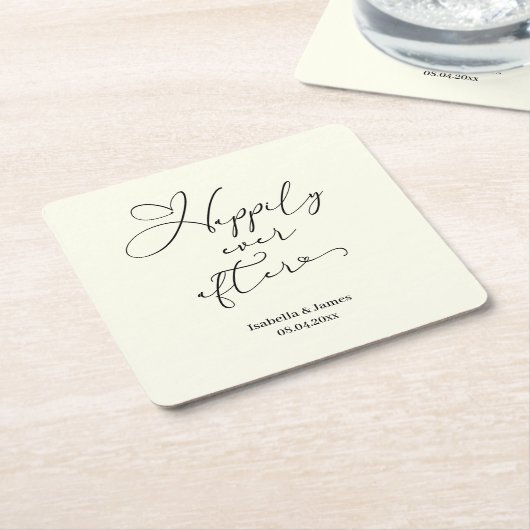 Elegant glücklich je nach Hochzeit der Elfenbeinro Rechteckiger Pappuntersetzer (angewinkelt)