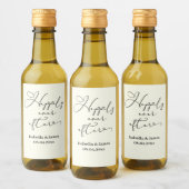 Elegant glücklich je nach Hochzeit der Elfenbeinro Weinetikett (Flaschen)