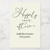 Elegant glücklich je nach Hochzeit der Elfenbeinro Weinetikett (Einzelnes Label)