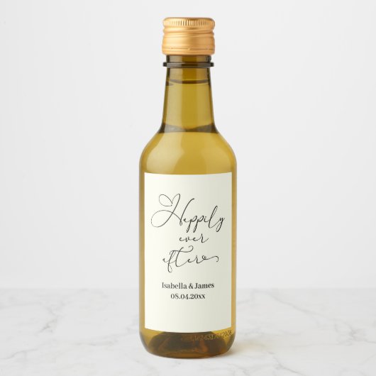 Elegant glücklich je nach Hochzeit der Elfenbeinro Weinetikett (Vorderseite)