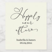 Elegant glücklich je nach Hochzeit der Elfenbeinro Weinetikett (Einzelnes Label)