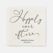 Elegant glücklich je nach romantischer Ecru-Hochze Serviette (Vorderseite)