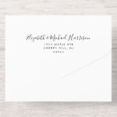 Elegant glücklich je nach Schwarzer Hochzeit All-in-One-Einladung (Rückseite)