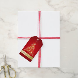 Elegant glühend fröhlicher Weihnachtsbaum Geschenkanhänger