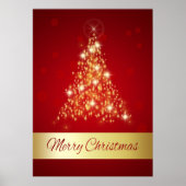 Elegant glühend fröhlicher Weihnachtsbaum Poster (Vorne)