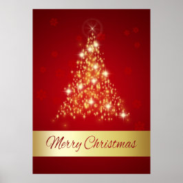 Elegant glühend fröhlicher Weihnachtsbaum Poster