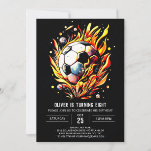 Elegant Goal Editable Soccer Birthday Einladung