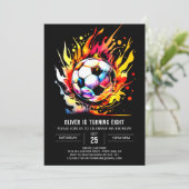 Elegant Goal Printable Soccer Birthday Einladung (Stehend Vorderseite)