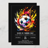Elegant Goal Printable Soccer Birthday Einladung (Vorne/Hinten)