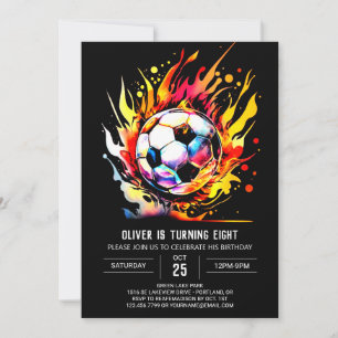 Elegant Goal Printable Soccer Birthday Einladung