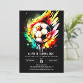 Elegant Goal Printable Soccer Birthday Einladung (Stehend Vorderseite)