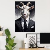 Elegant goat gentleman in formal portrait scene poster (Heimbüro)