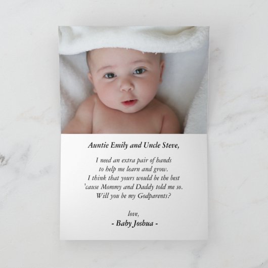 Elegant Godelternvorschlag Floral 2 Foto Karte (Innenseite)