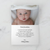 Elegant GodVater Vorschlag Floral 2 Foto Karte (Innenseite)