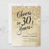 Elegant Gold 30. Geburtstag Einladung (Vorderseite)