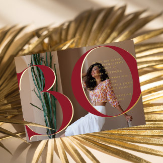 Elegant Gold | 30. Geburtstag Party Foto Folieneinladung