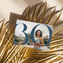 Elegant Gold | 30. Geburtstag Party Foto Folieneinladung